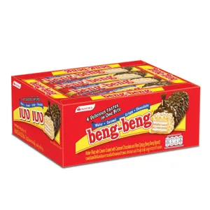 เบง เบง เวเฟอร์สอดไส้ครีมเคลือบคาราเมลช็อกโกแลตและข้าวพอง 20 ก. แพ็ค 12