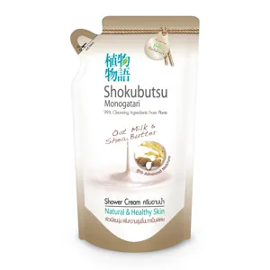 โชกุบุสซึ โมโนกาตาริ ครีมอาบน้ำ สูตรเพิ่มความชุ่มชื่นสำหรับผิวแห้ง 400 มล. ถุงเติม