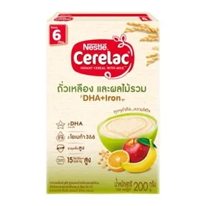 ซีรีแล็ค อินแฟนท์ อาหารเสริมธัญพืช ผสมถั่วเหลือง และผลไม้รวม 200 ก.