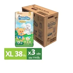 มามี่โพโค แพ้นท์ ซุปเปอร์ พรีเมียม ออร์แกนิค กางเกงผ้าอ้อม ขนาด XL 38 ชิ้น x 3 แพ็ค
