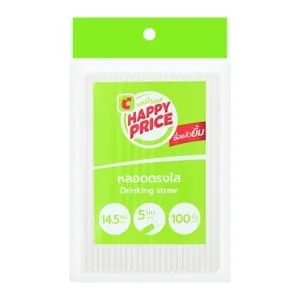 บิ๊กซี แฮปปี้ ไพรซ์ หลอดตรงใส ขนาด 14.5 ซม. 100 ชิ้น