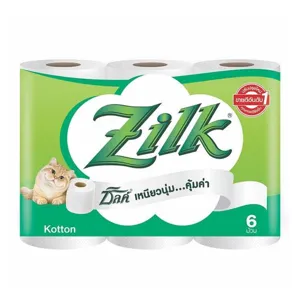 ซิลค์ คอตตอน กระดาษทิชชู ความยาวมาตรฐาน x 6 ชิ้น