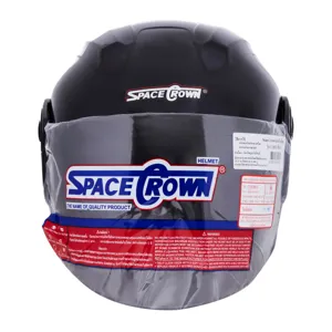 สเปซคราวน์ หมวกกันน็อกเต็มใบเปิดหน้า รุ่น Cosmo สีดำ ขนาด L